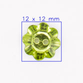 Speelse Gele Bloemvormige Knoop met Zilveren Achterkant - 12x12 mm Knopen KNP00104